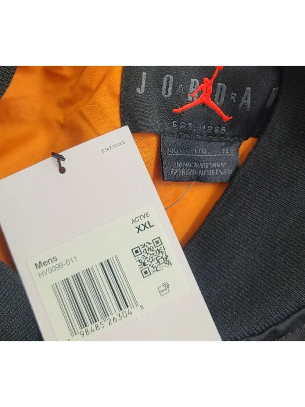 Nike Air Jordan Brooklyn University Varsity Jacket HV0099-011 Size XXL Orange